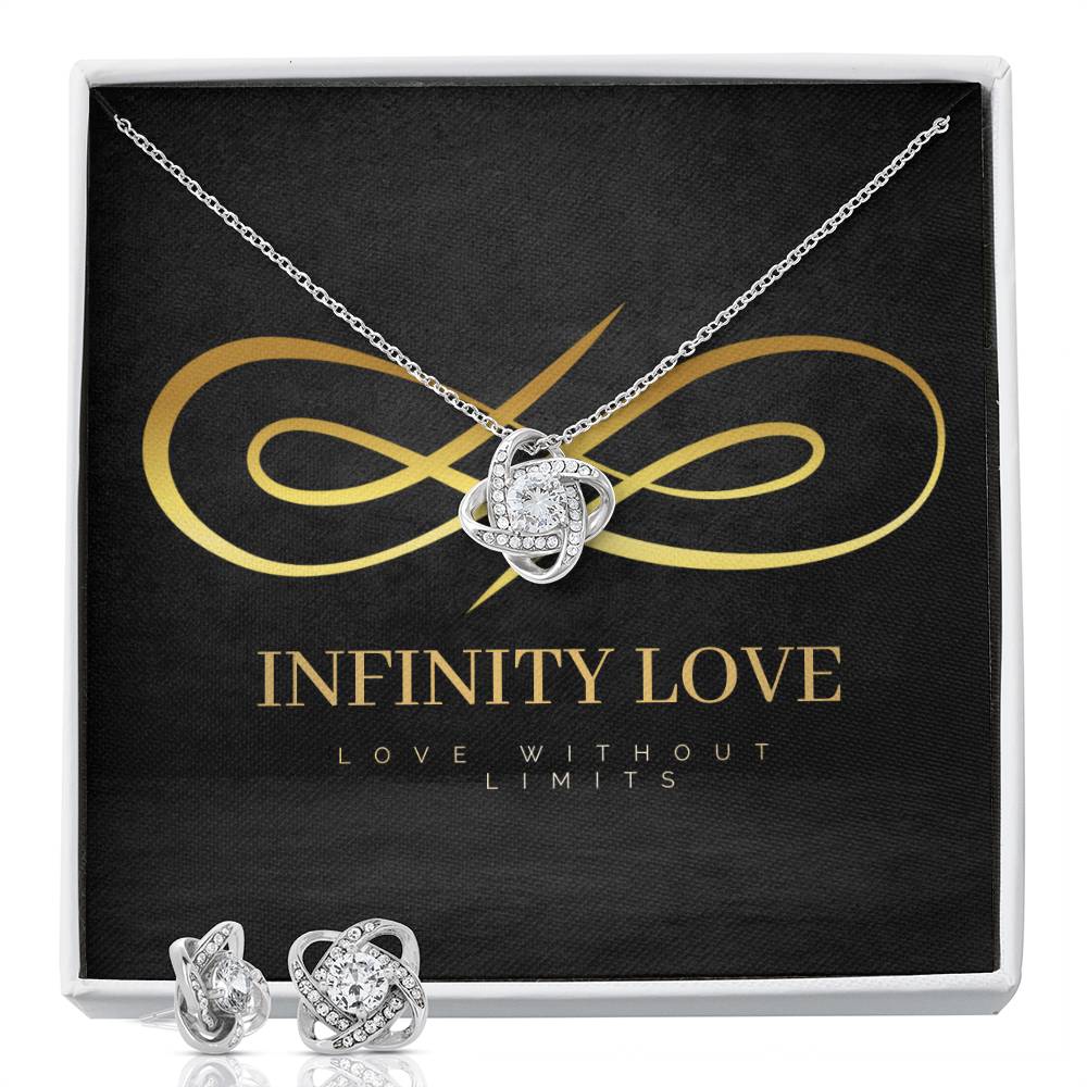 Sapphire's Infinity Love Knot Earring & Necklace Set