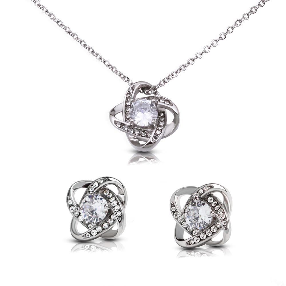 Sapphire's Infinity Love Knot Earring & Necklace Set