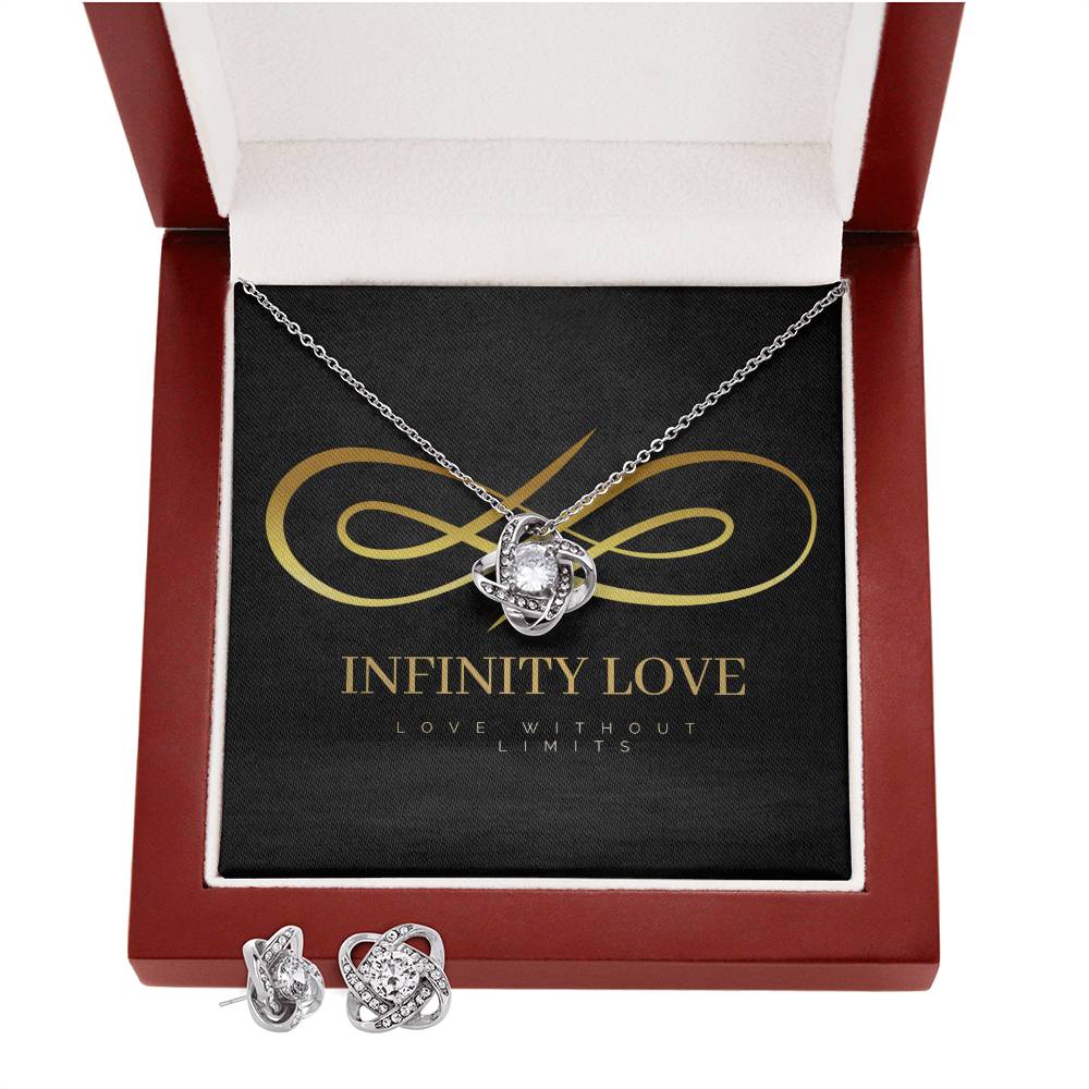 Sapphire's Infinity Love Knot Earring & Necklace Set