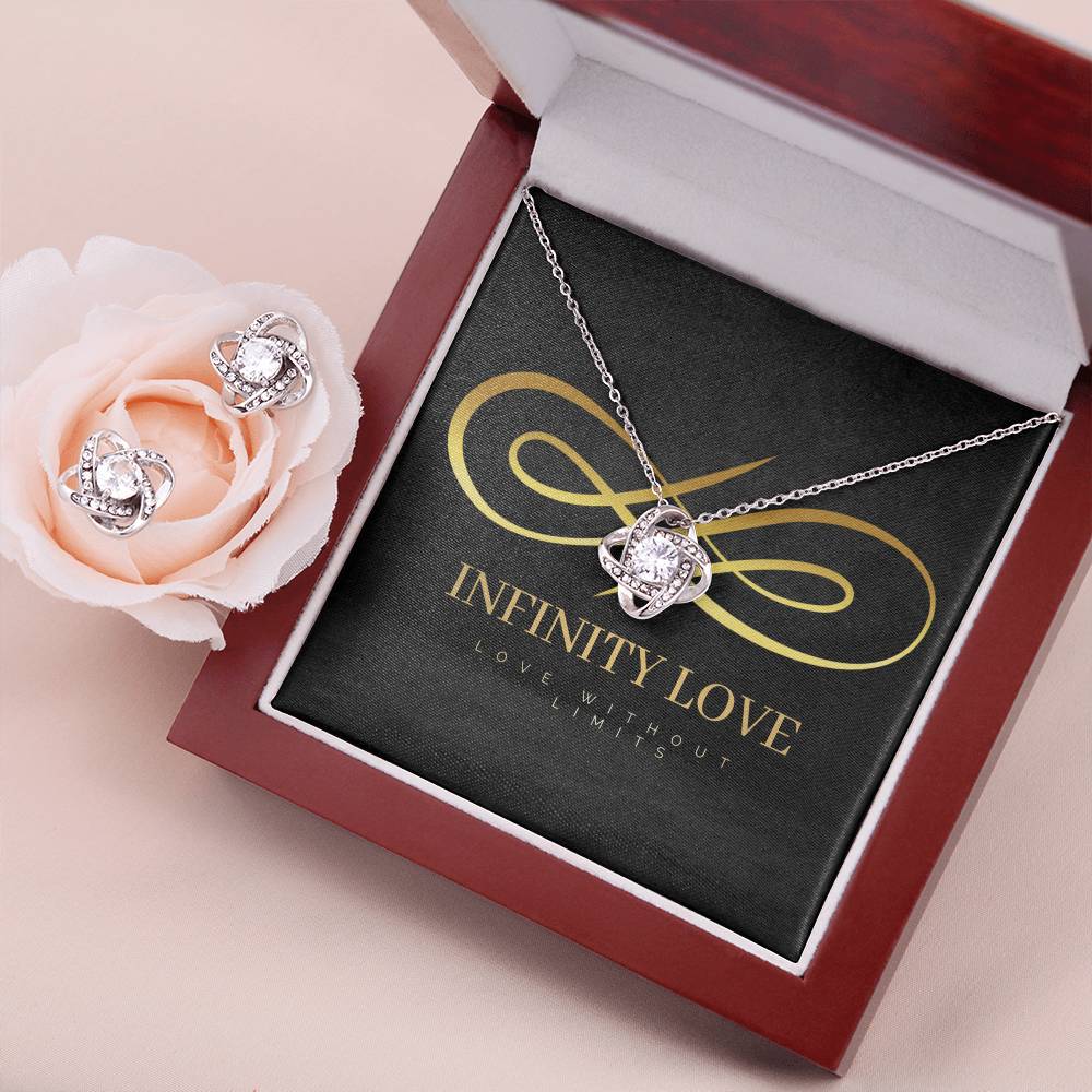 Sapphire's Infinity Love Knot Earring & Necklace Set