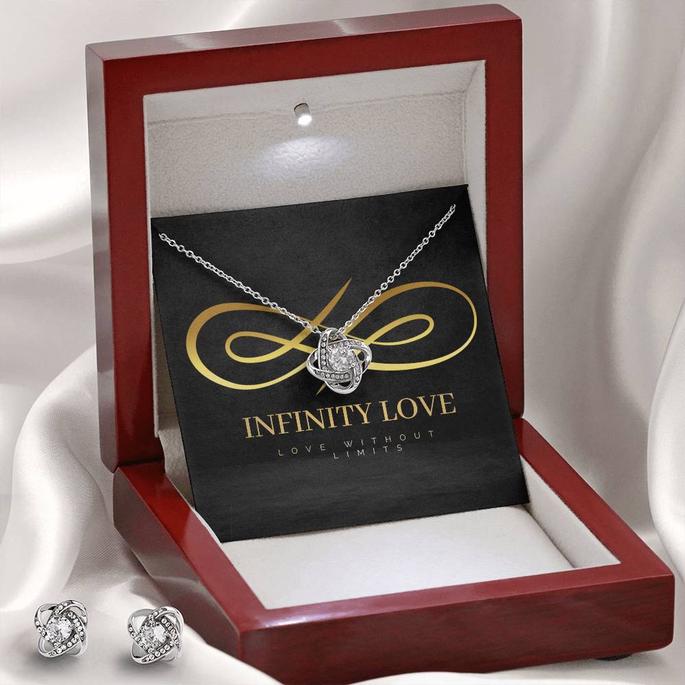 Sapphire's Infinity Love Knot Earring & Necklace Set